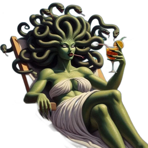 creature, hair, staff, dress transparent PNG cut-out