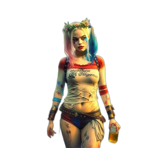 dress, concept art, cyberpunk, comic book art transparent PNG cut-out