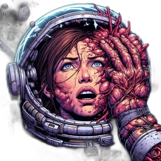 face, mask, robot, comic book art transparent PNG cut-out