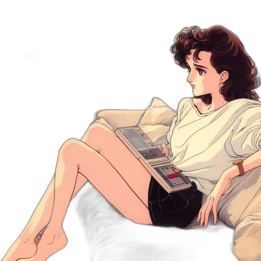 furniture, vaporwave, anime, cartoon transparent PNG cut-out