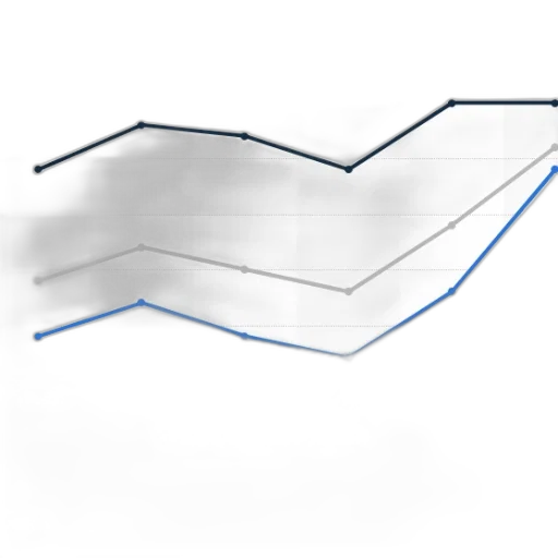 3d render, line, graph, showing transparent PNG cut-out
