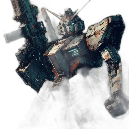 robot, weapon, concept art, watercolor transparent PNG cut-out