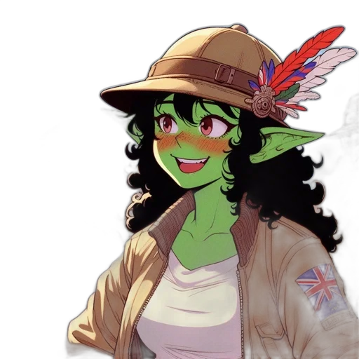 hat, staff, creature, jacket transparent PNG cut-out