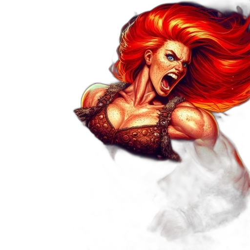 hair, fantasy art, comic book art, concept art transparent PNG cut-out