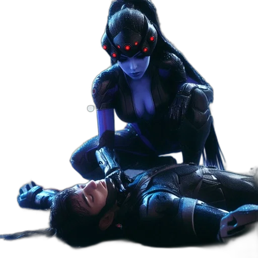 concept art, cyberpunk, neon lights, fire transparent PNG cut-out