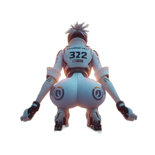 robot, jacket, creature, staff transparent PNG cut-out