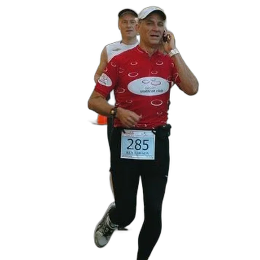 man, running, race, number transparent PNG cut-out