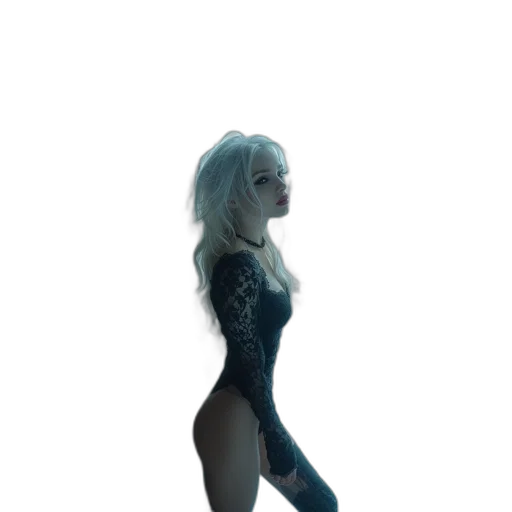 dress, robot, staff, hair transparent PNG cut-out