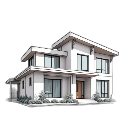 building, 3d render, photorealistic, concept art transparent PNG cut-out