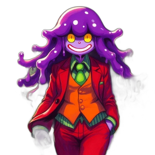 creature, jacket, mask, staff transparent PNG cut-out