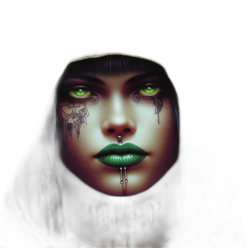 face, mask, creature, fantasy art transparent PNG cut-out