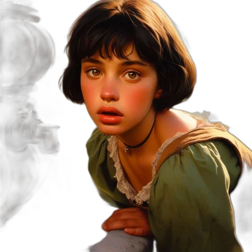 face, photorealistic, oil painting, concept art transparent PNG cut-out