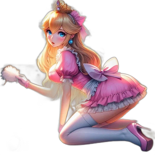 dress, staff, crown, pixel art transparent PNG cut-out