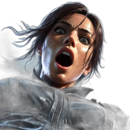 face, concept art, photorealistic, comic book art transparent PNG cut-out