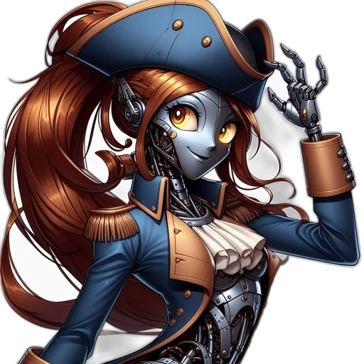 staff, robot, mask, fantasy art transparent PNG cut-out
