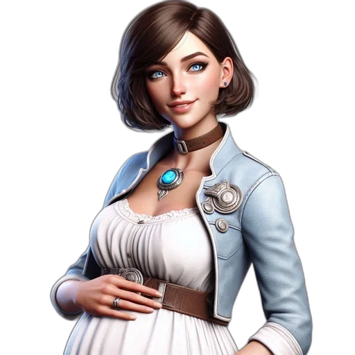 staff, dress, jewelry, face transparent PNG cut-out