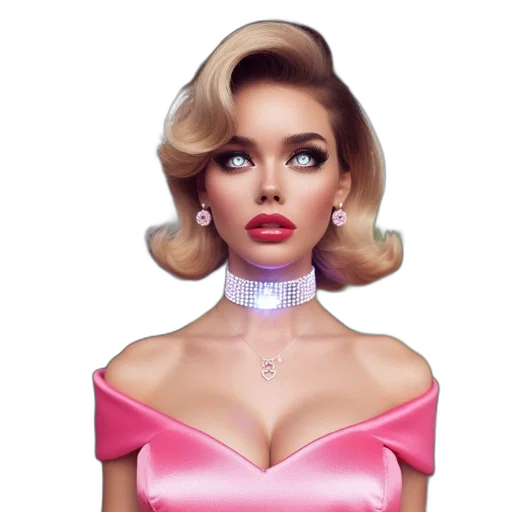 jewelry, dress, face, photorealistic transparent PNG cut-out