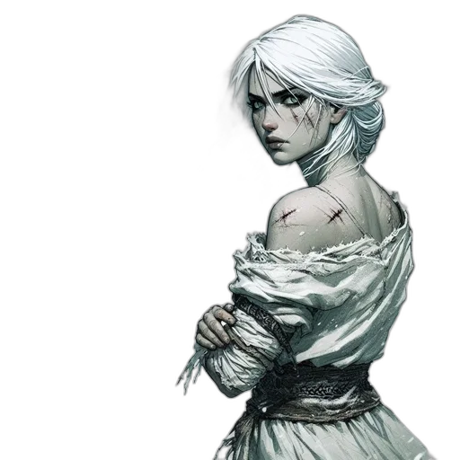 dress, face, weapon, concept art transparent PNG cut-out