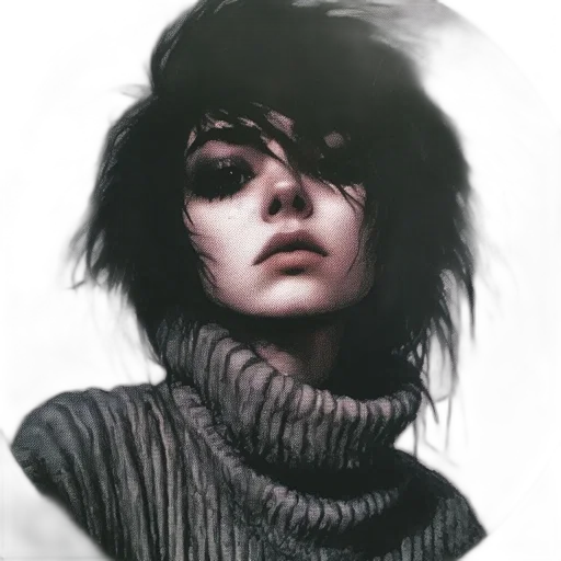 face, jacket, hair, mask transparent PNG cut-out