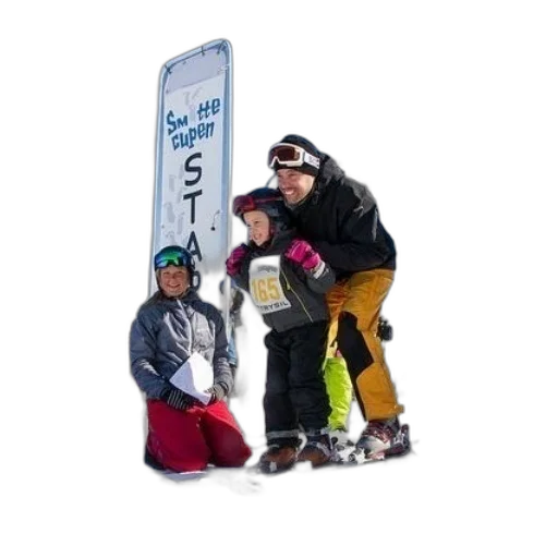 staff, snow, family, enjoys transparent PNG cut-out
