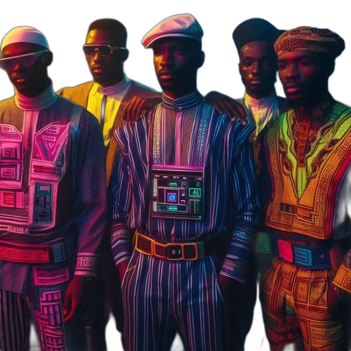 jacket, concept art, neon, colorful transparent PNG cut-out