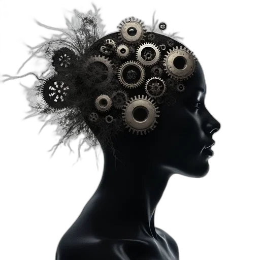 crown, hair, hat, robot transparent PNG cut-out