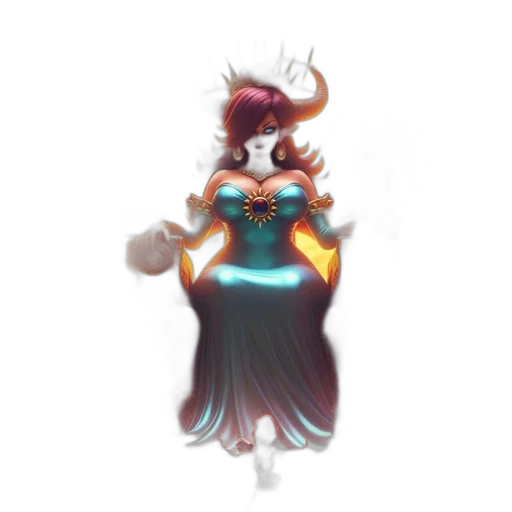 dress, staff, crown, dragon transparent PNG cut-out