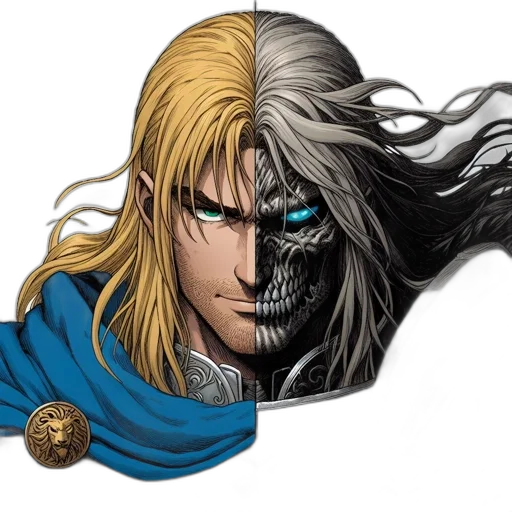 mask, hair, sword, face transparent PNG cut-out