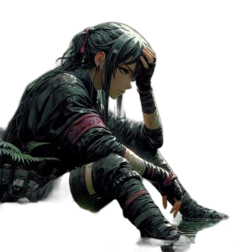 concept art, cyberpunk, fantasy art, photorealistic transparent PNG cut-out