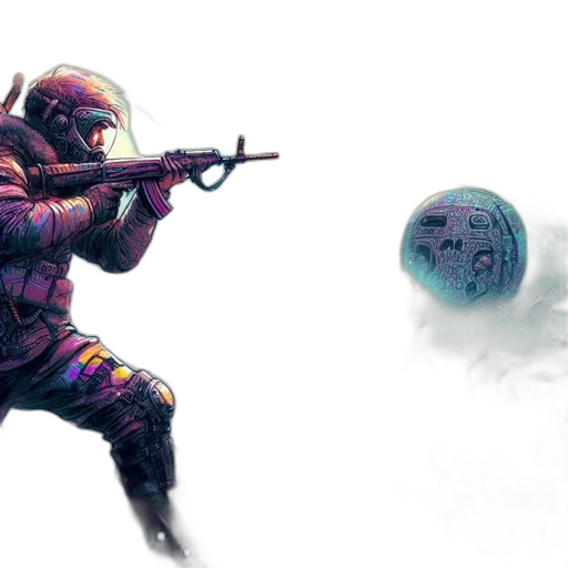 weapon, robot, concept art, pixel art transparent PNG cut-out