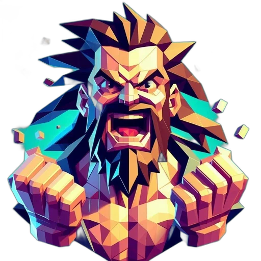face, pixel art, concept art, comic book art transparent PNG cut-out