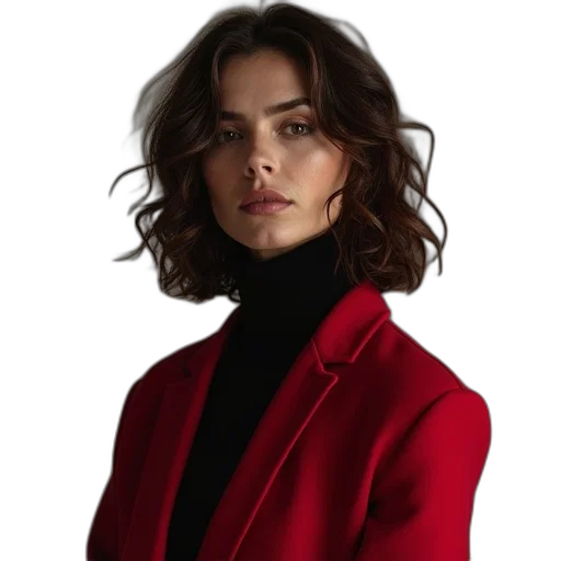 jacket, face, hair, dress transparent PNG cut-out