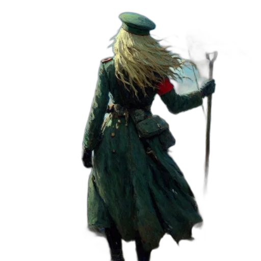 staff, hat, dress, sword transparent PNG cut-out