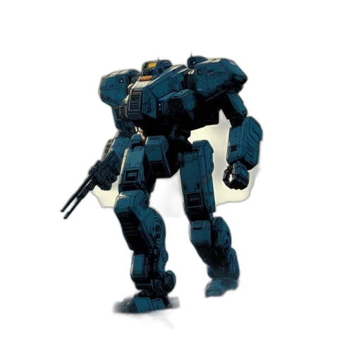 robot, weapon, 3d render, concept art transparent PNG cut-out