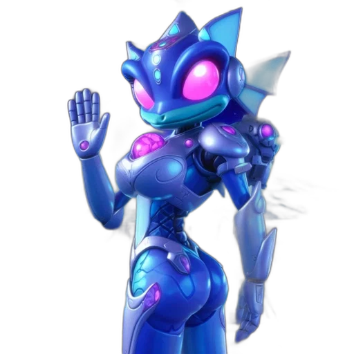 robot, concept art, 3d render, vaporwave transparent PNG cut-out