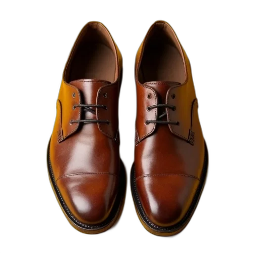 shoes, photorealistic, pair, brown transparent PNG cut-out
