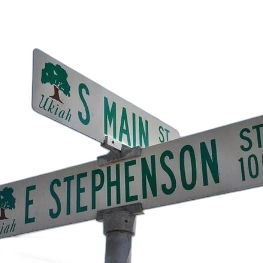 3d render, city street, street, signs transparent PNG cut-out