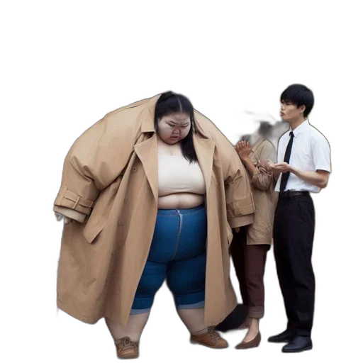 jacket, dress, umbrella, staff transparent PNG cut-out