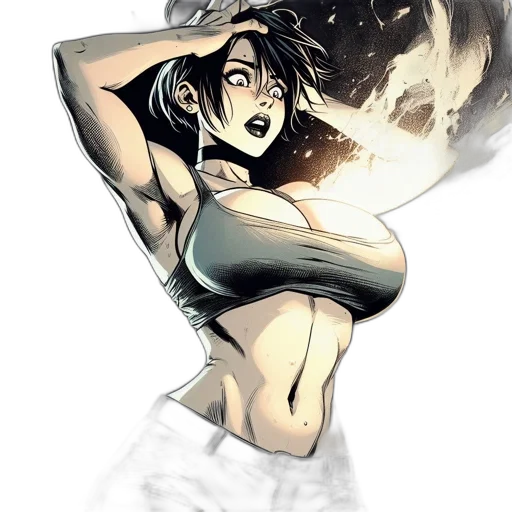 comic book art, concept art, fantasy art, watercolor transparent PNG cut-out