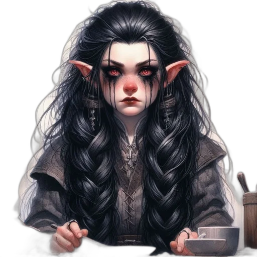 dragon, staff, hair, face transparent PNG cut-out