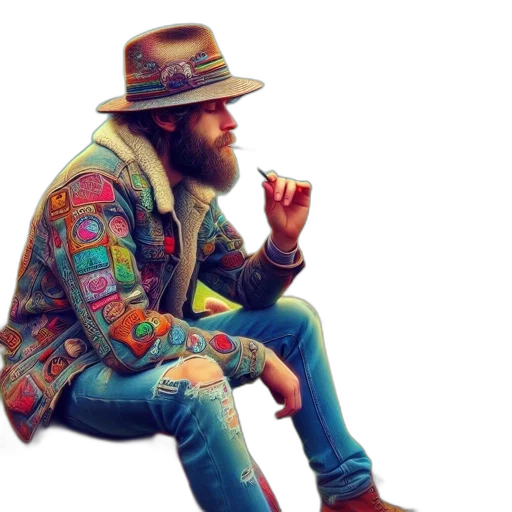 jacket, hat, shoes, watercolor transparent PNG cut-out