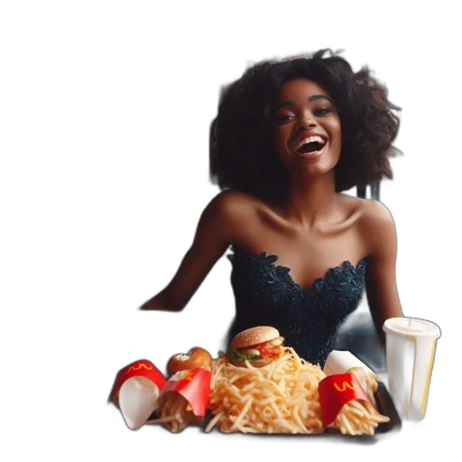 food, dress, crown, hair transparent PNG cut-out