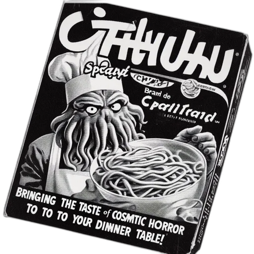 food, creature, comic book art, vintage-styled transparent PNG cut-out