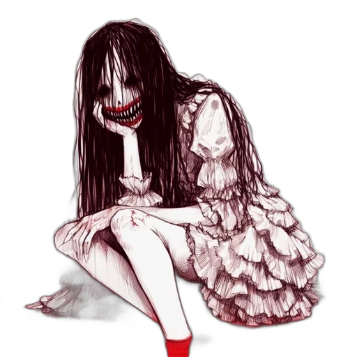 dress, creature, mask, hair transparent PNG cut-out
