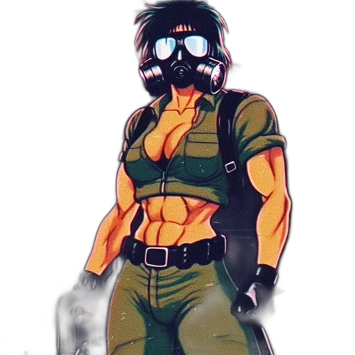 mask, jacket, weapon, concept art transparent PNG cut-out