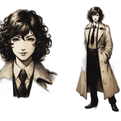 jacket, concept art, comic book art, watercolor transparent PNG cut-out