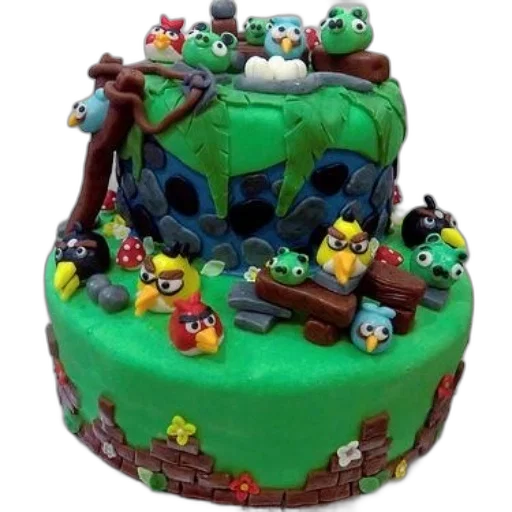 3d render, two-tiered, cake, green transparent PNG cut-out