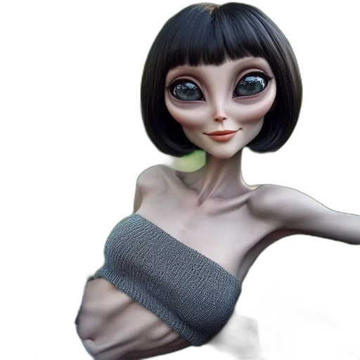 dress, robot, 3d render, concept art transparent PNG cut-out