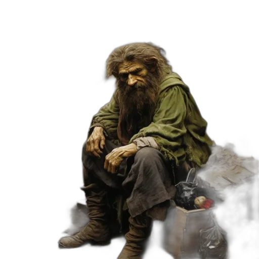 creature, animal, jacket, staff transparent PNG cut-out