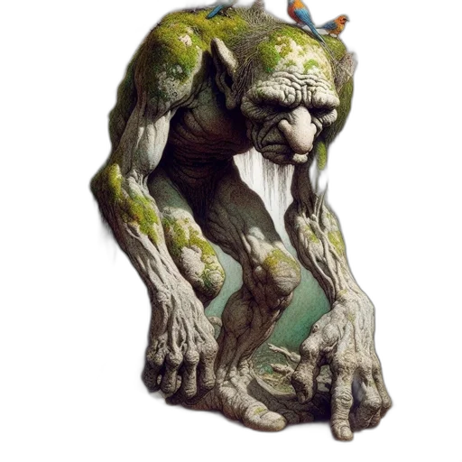 creature, staff, crown, face transparent PNG cut-out